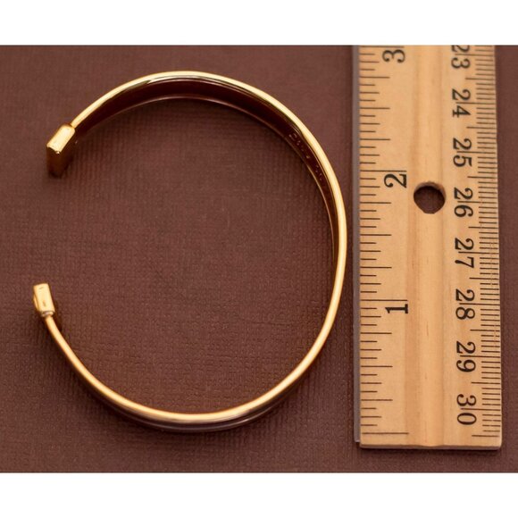 Vintage Shiny Gold Tone Concave Cuff Bracelet 7 1/2 inch - U7 - Picture 4 of 4